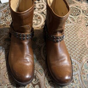 Frye Tan Women’s Leather Studded Boots